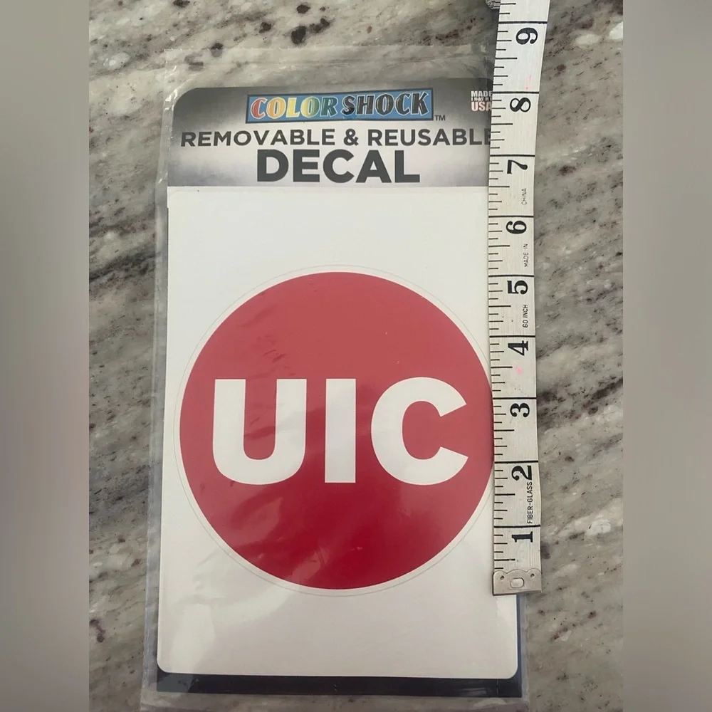 UIC | exterior vehicle window sticker University of IL at Chicago | reusable